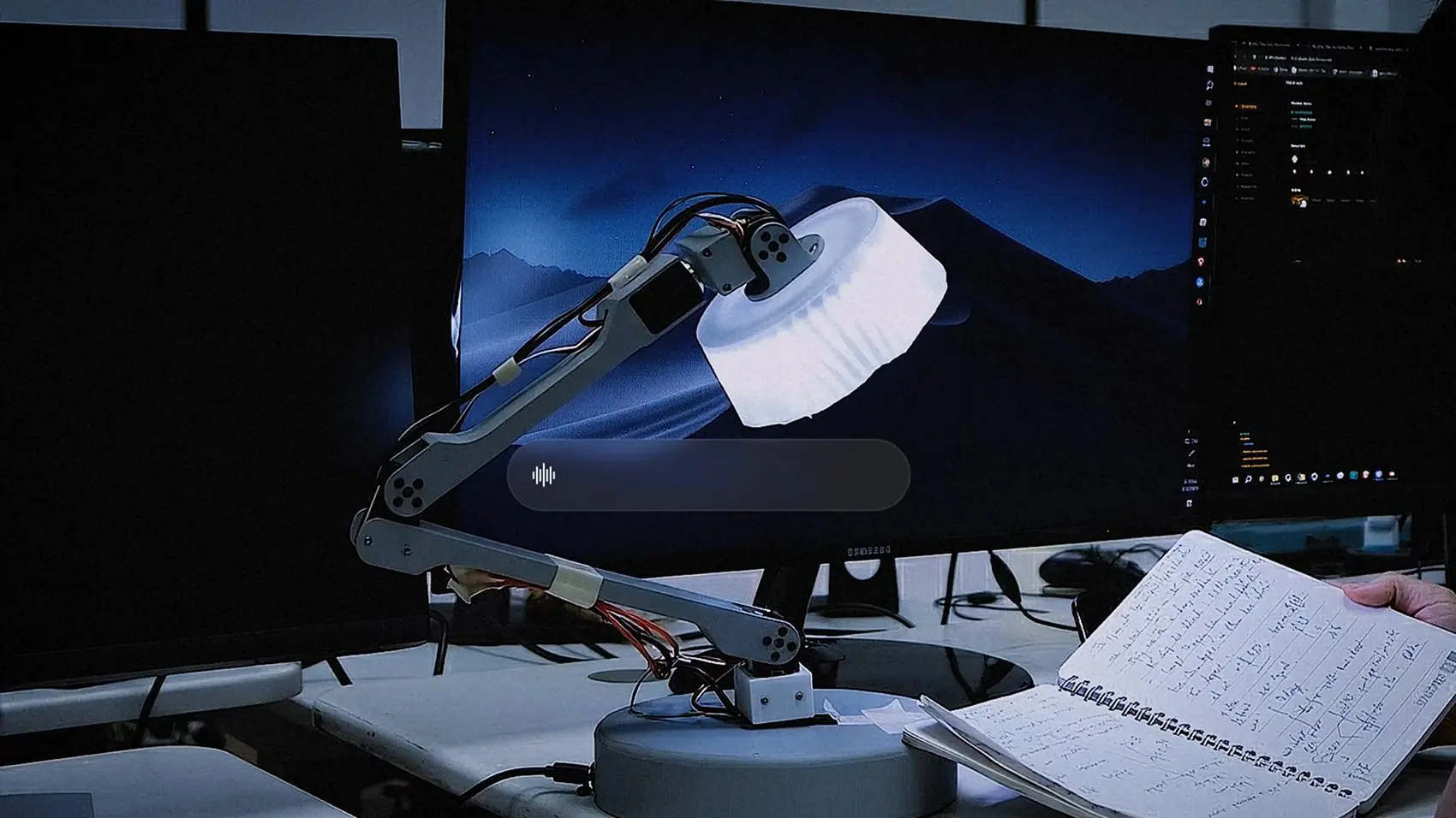 Wrist resting on curved edge