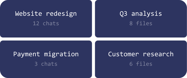 Projects in the Grid app