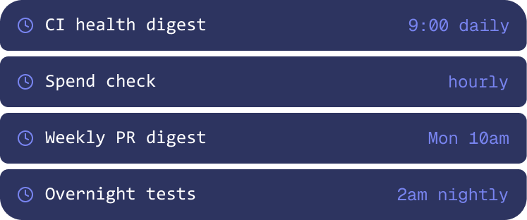 Schedules in the Grid app