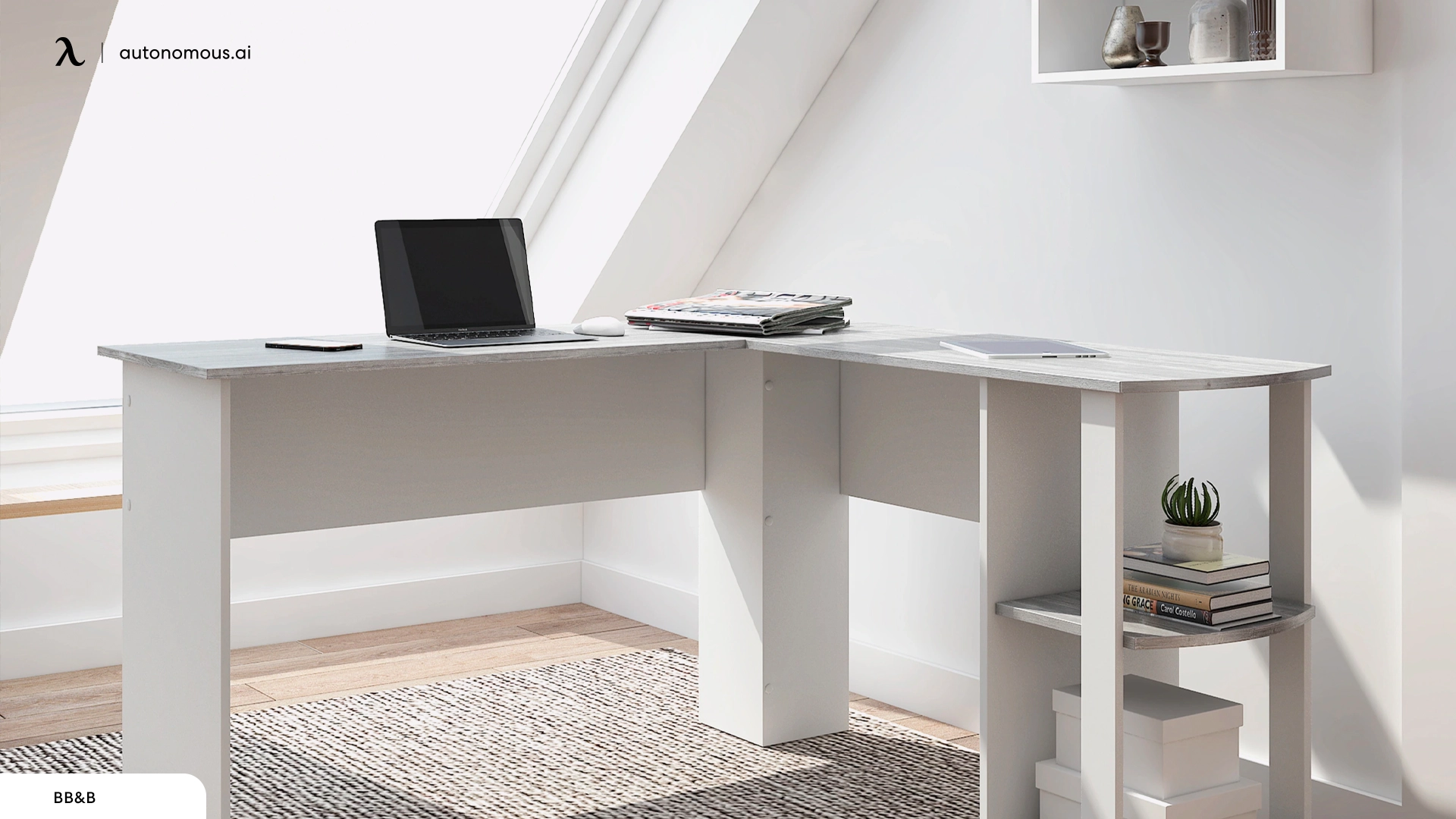 Reduce Visual Clutter with L-shaped desks for home office