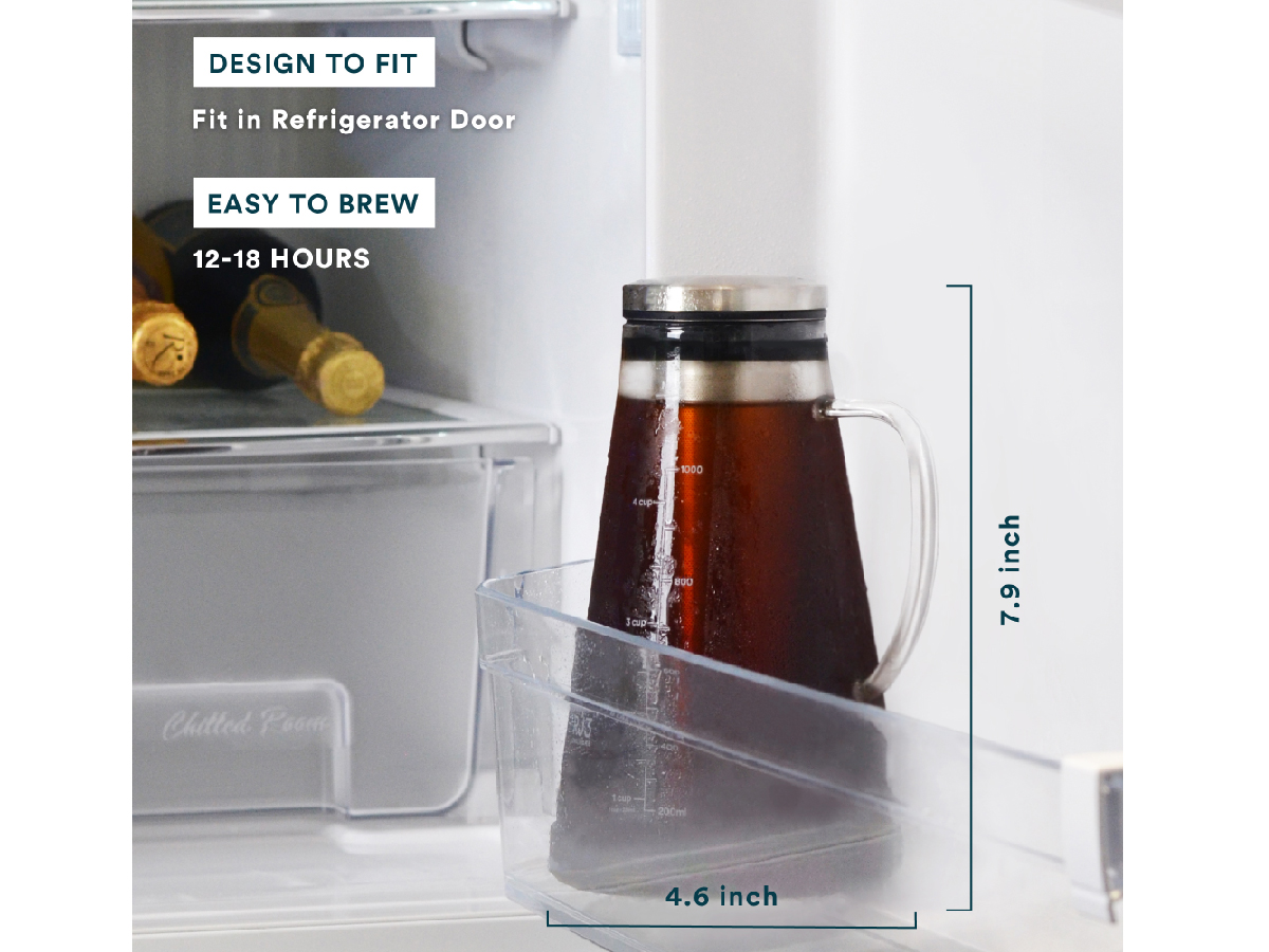 Ovalware RJ3 Airtight Cold Brew Iced Coffee Maker and Tea Infuser 1.0L /  34oz