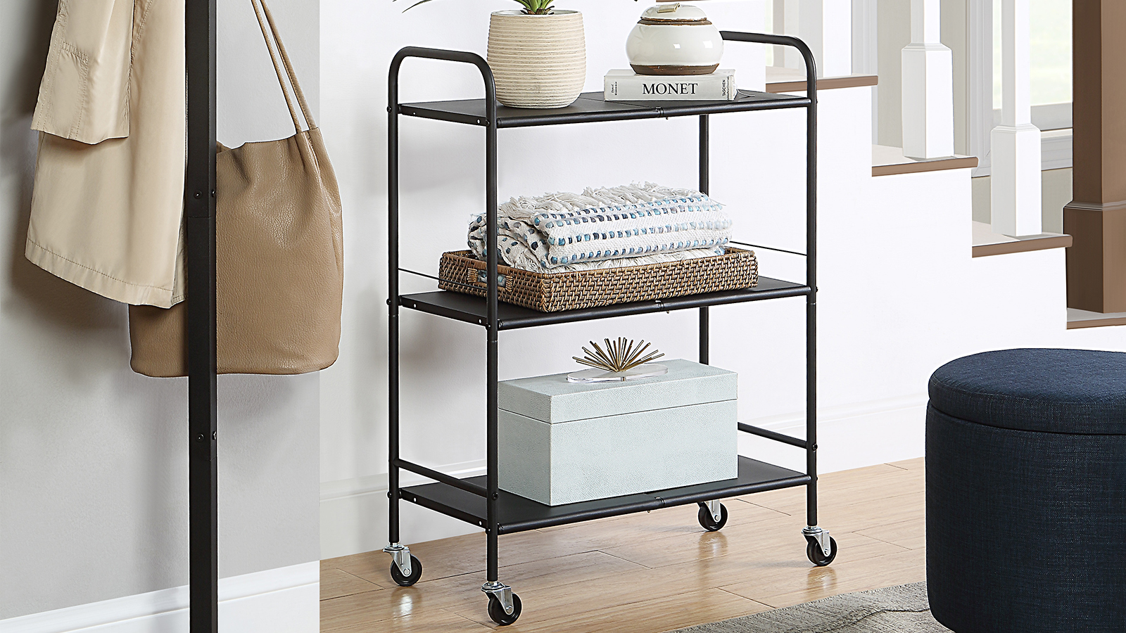 SunnyPoint 3-Tier Wide Storage Cart