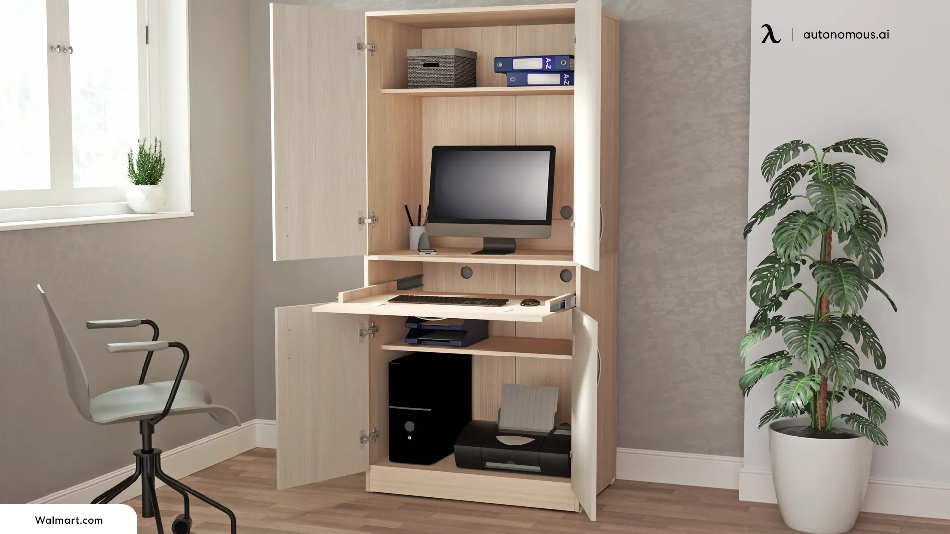 Incorporate a Stylish Cabinet or Armoire - hide computer tower
