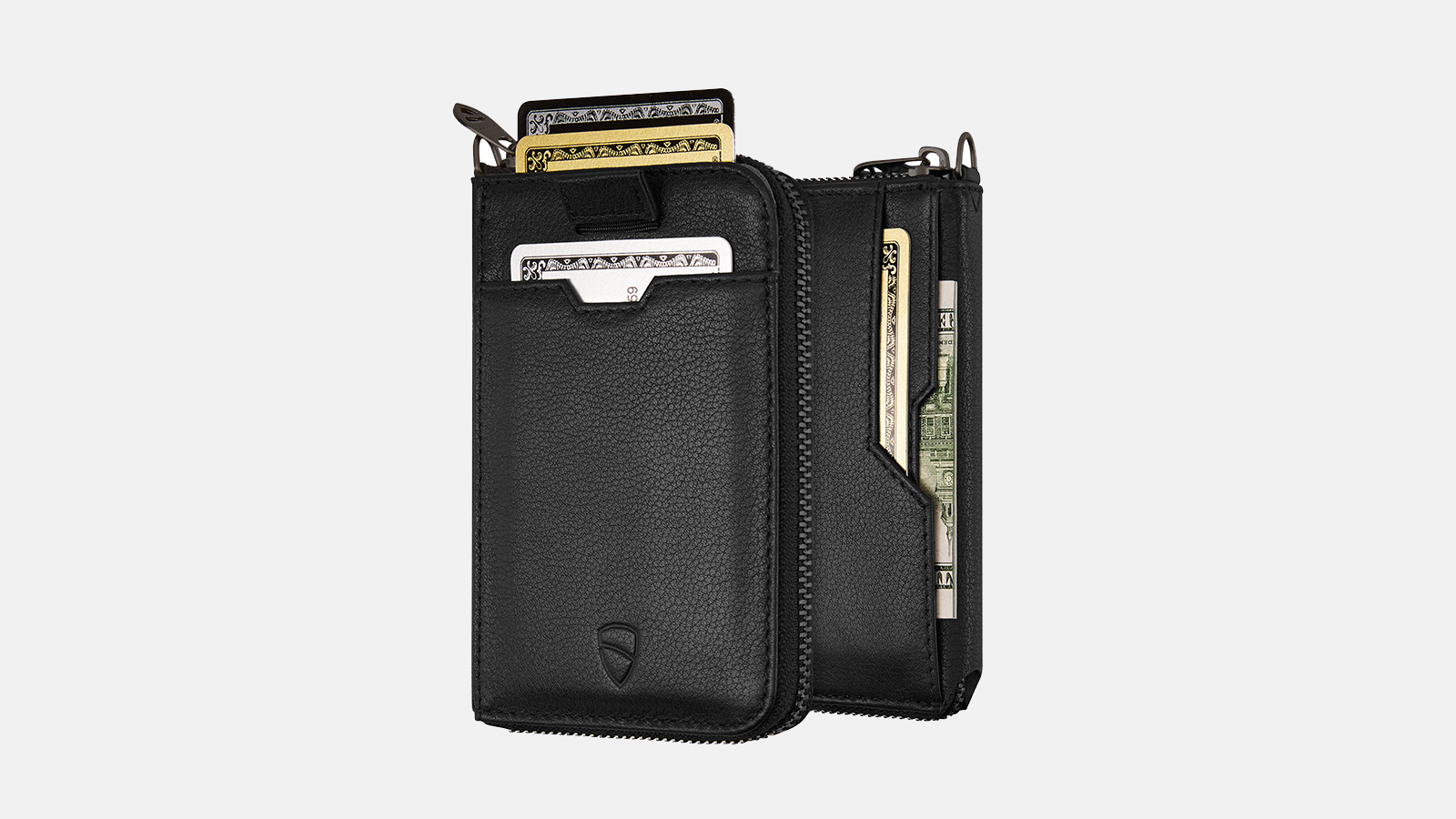 Vaultskin Notting Hill Slim Zip Wallet with RFID, Black, Size One Size