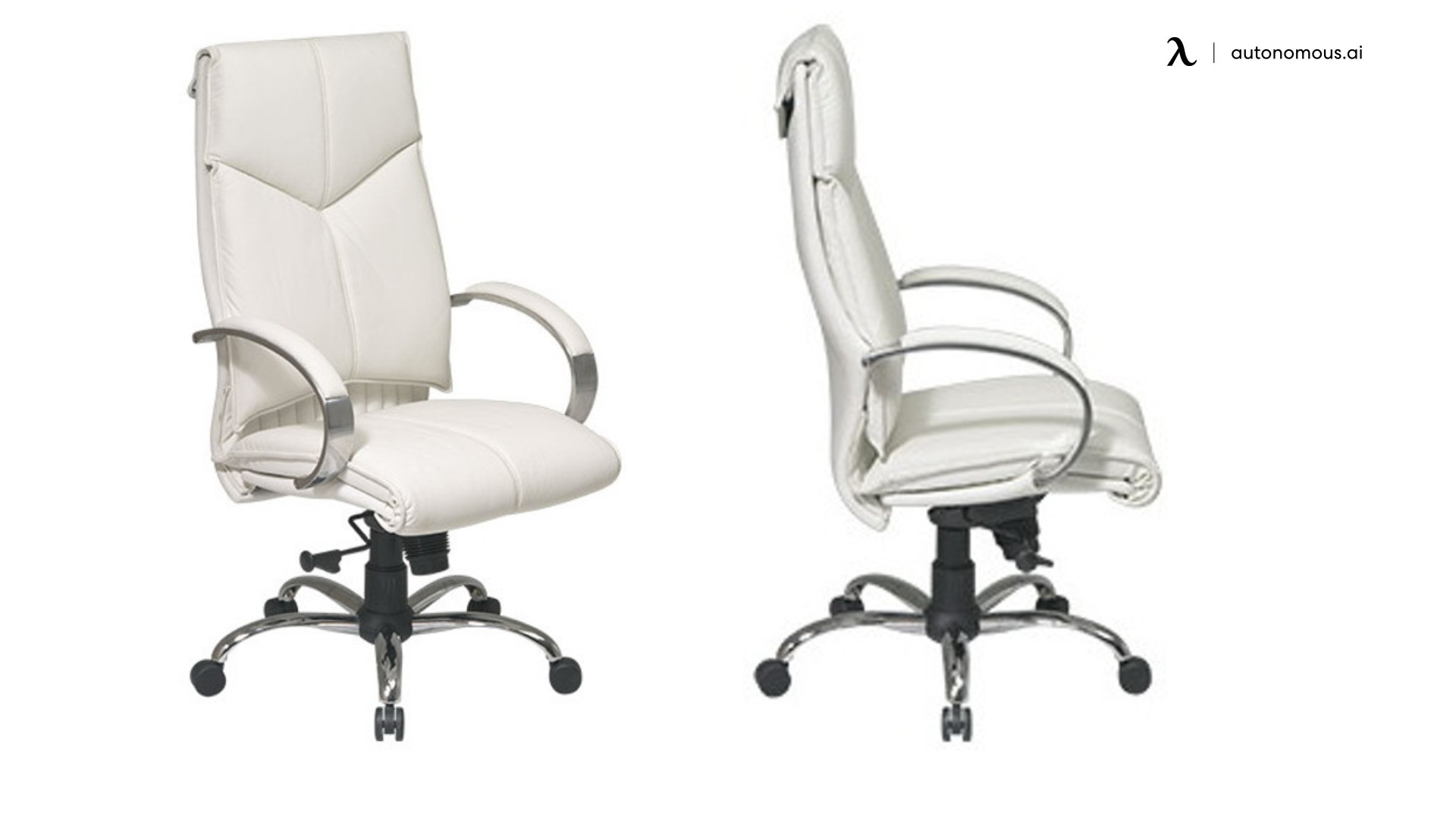 High Back Executive White Leather Office Chair