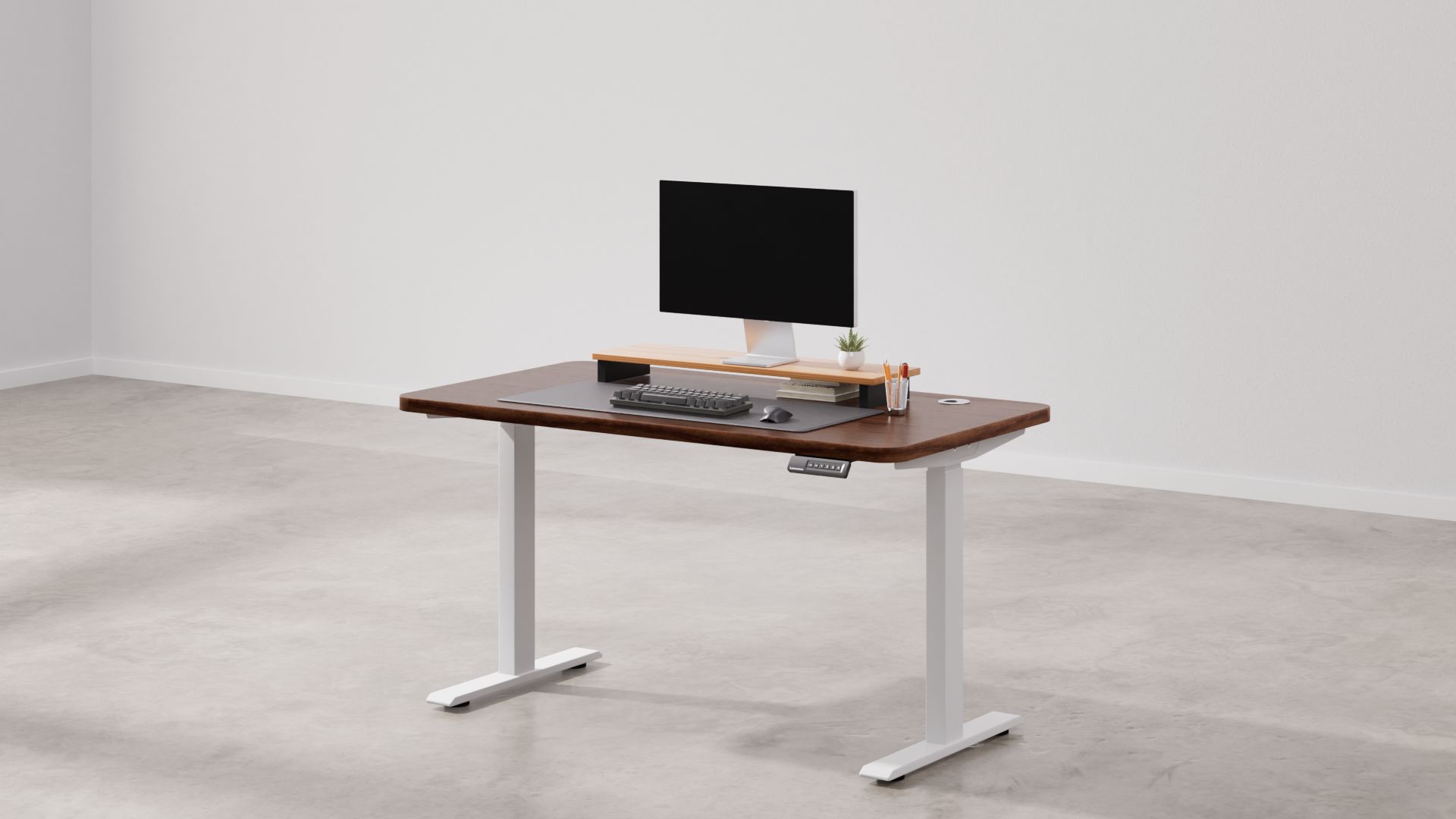 U Shaped Height Adjustable Desk with Storage 72/96 x 96 x 29/65