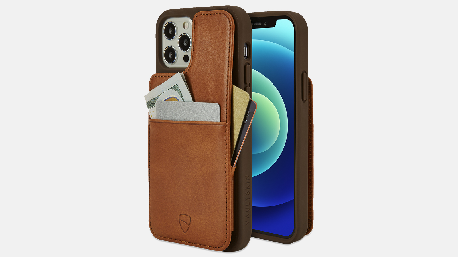 Vaultskin ETON ARMOUR - Leather Wallet Case for iPhone 12 / 12 Pro