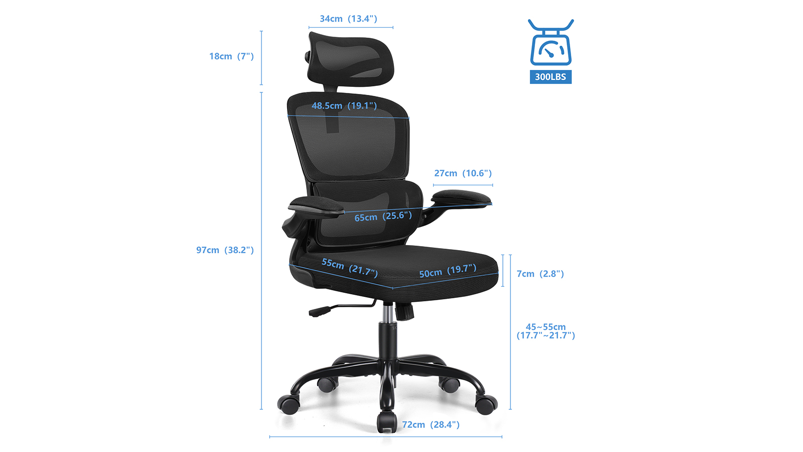 BTOD Akir Chair - Mesh Back and Fabric Seat