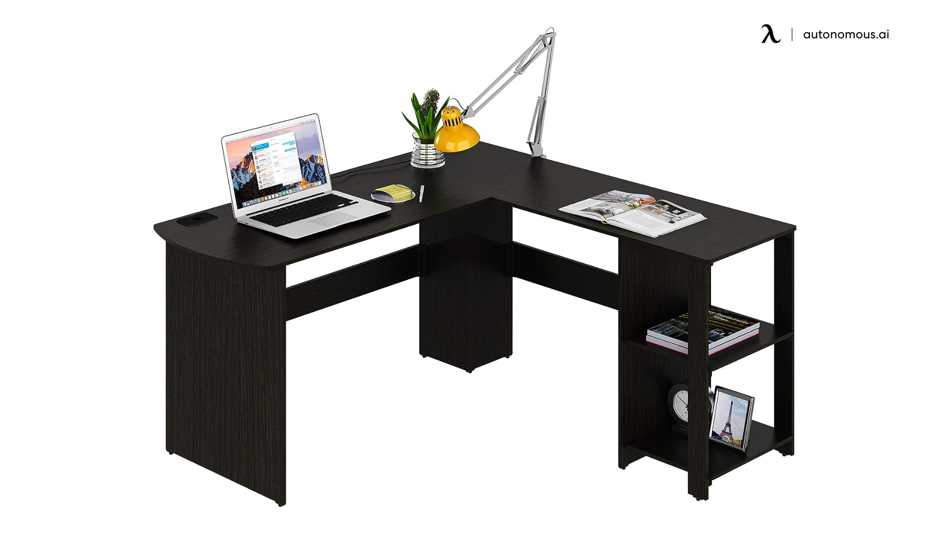 SHW L-Shaped Home Office Wood Corner Desk