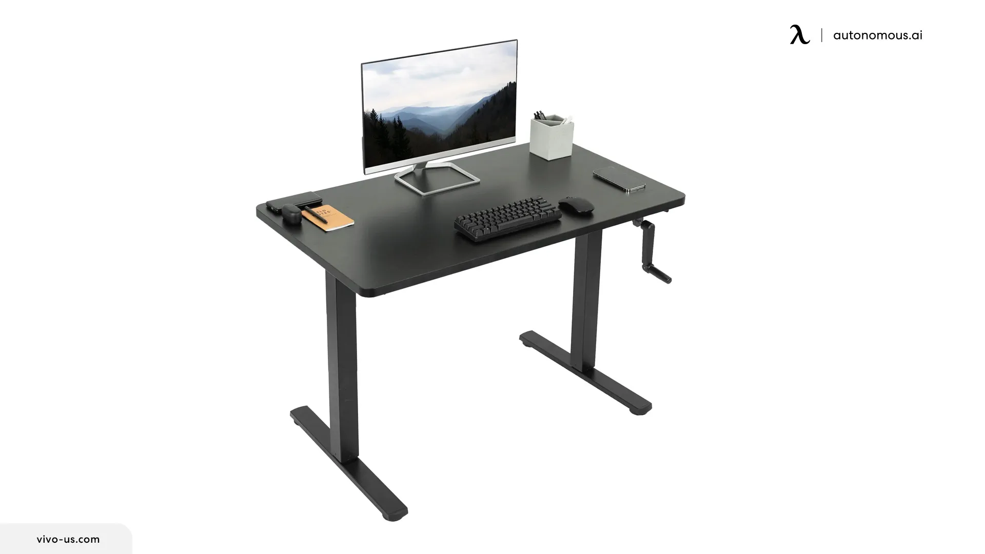 Vivo Manual Height Adjustable Desk