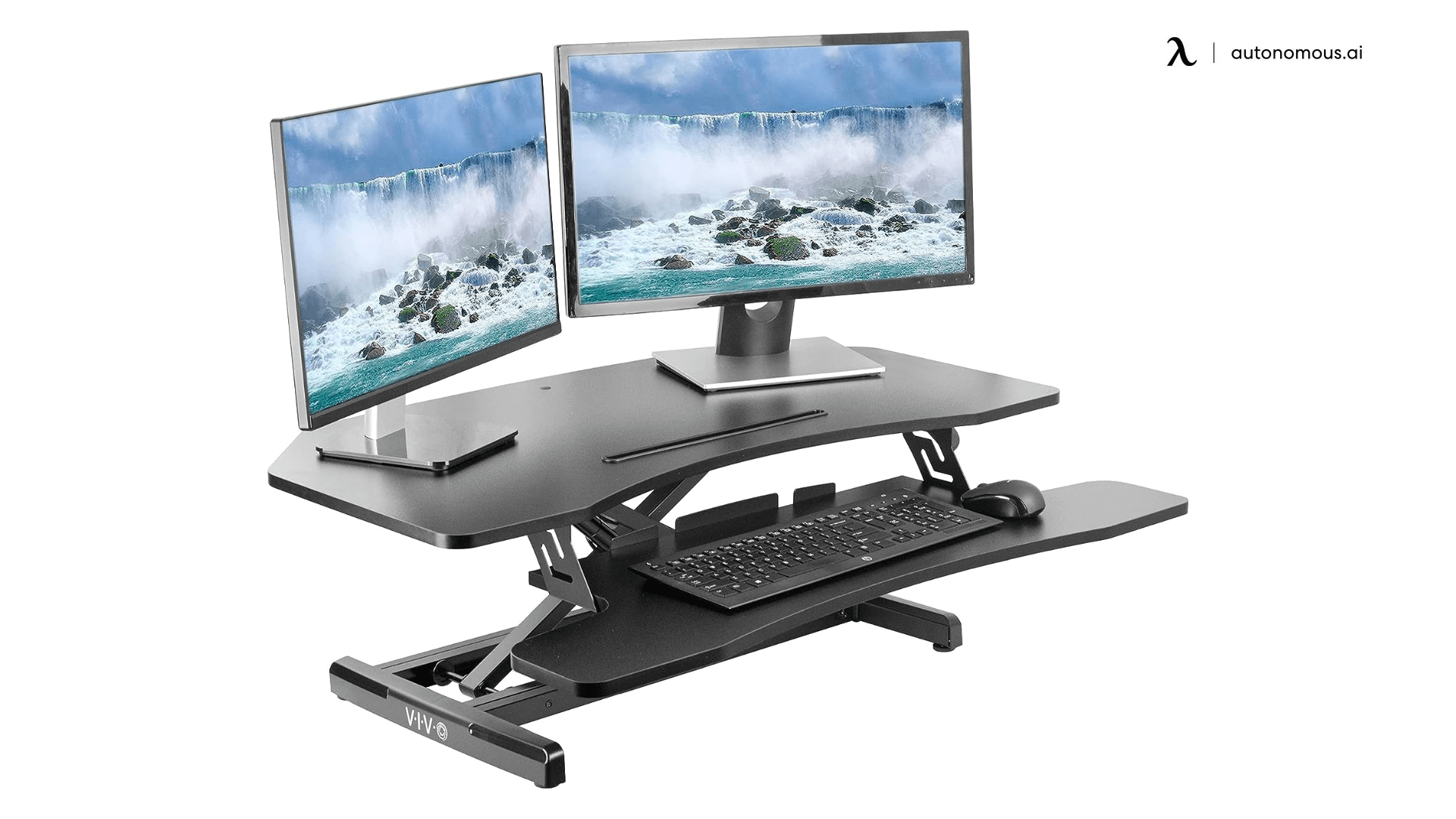 VIVO Corner Height Adjustable Standing Desk Converter