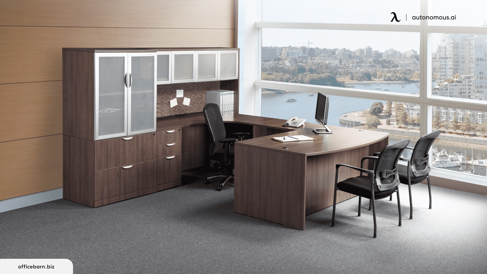 Boost Your Productivity: Executive U-Shaped Desk with Hutch