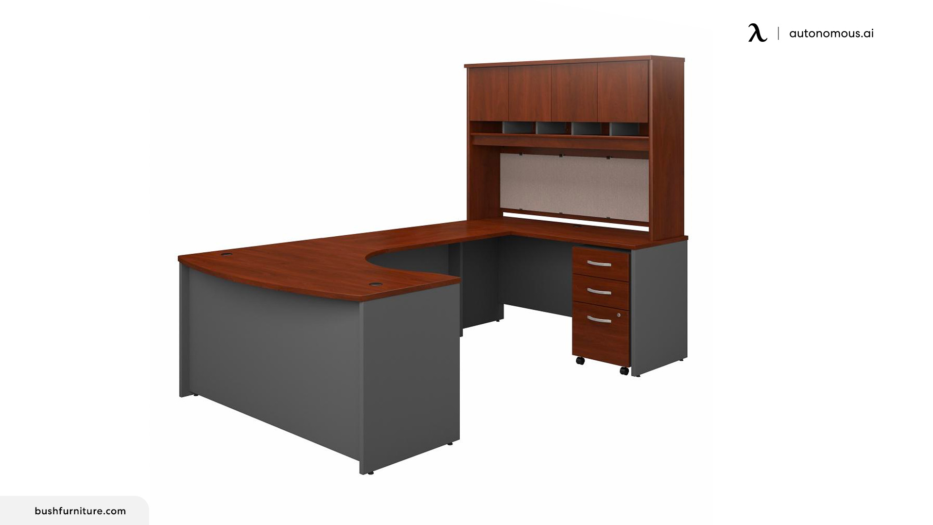 Bush Furniture U-Shaped Desk with Storage