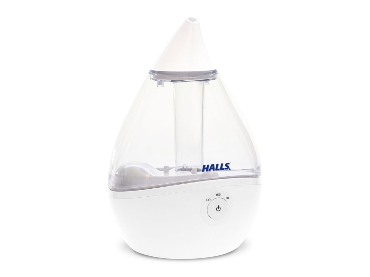 Crane x HALLS® Droplet Cool Mist Humidifier, 0.5 GAL, Clear/White