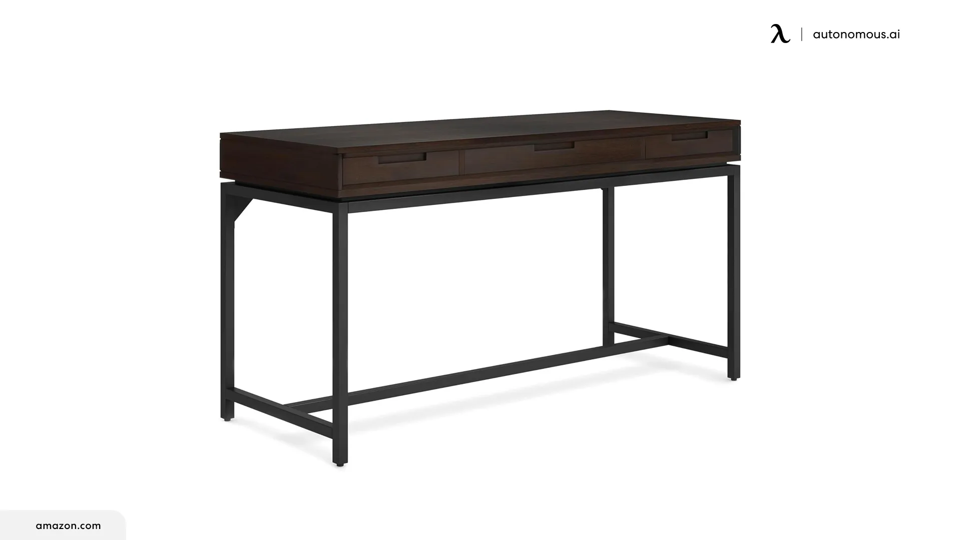 SIMPLIHOME Banting SOLID HARDWOOD Modern Industrial Desk