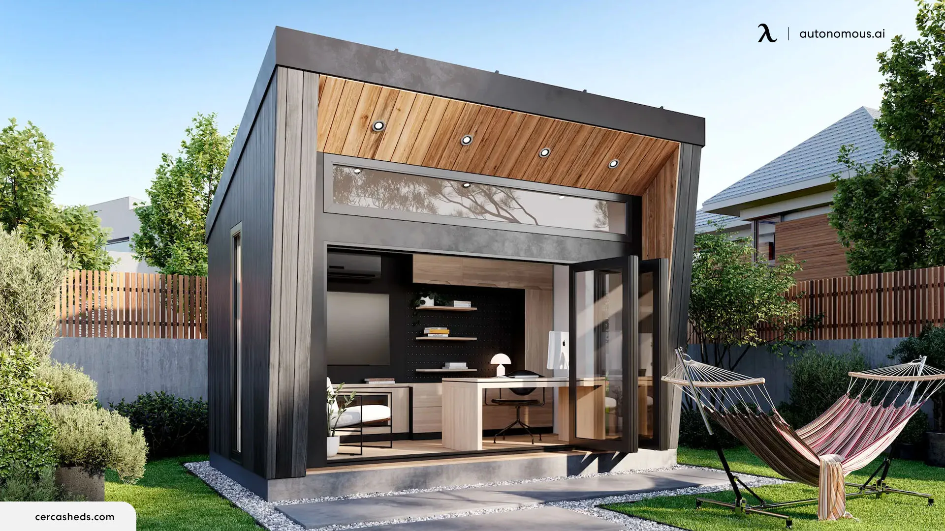 Cerca Sheds garden office pod with electric