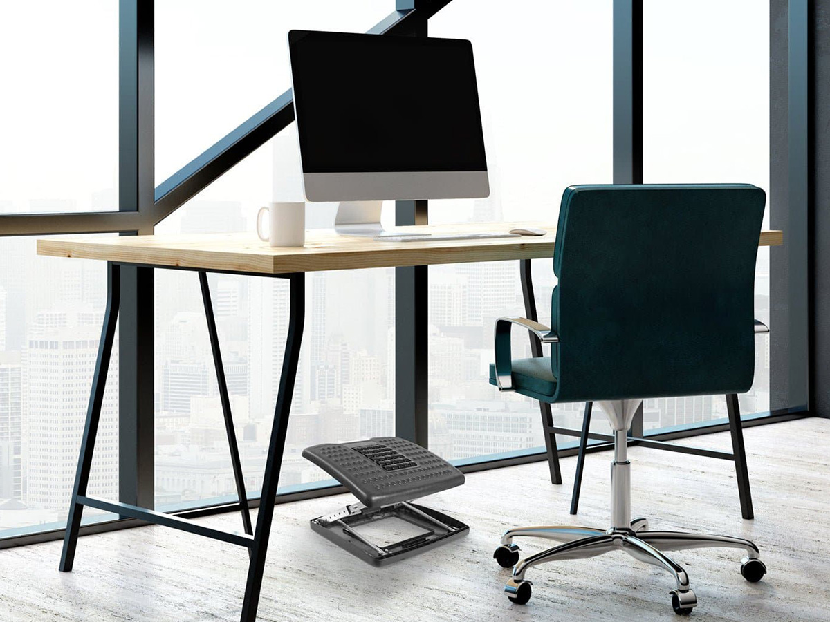 Mount-It! Under Desk Footrest, Adjustable Height/Angle and Massaging Rollers