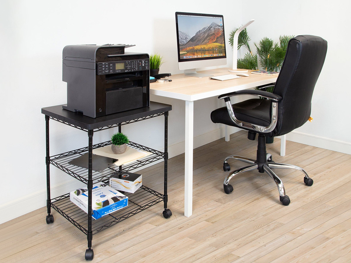 Mount-It! Three-Tier Large Printer Cart with Wheels