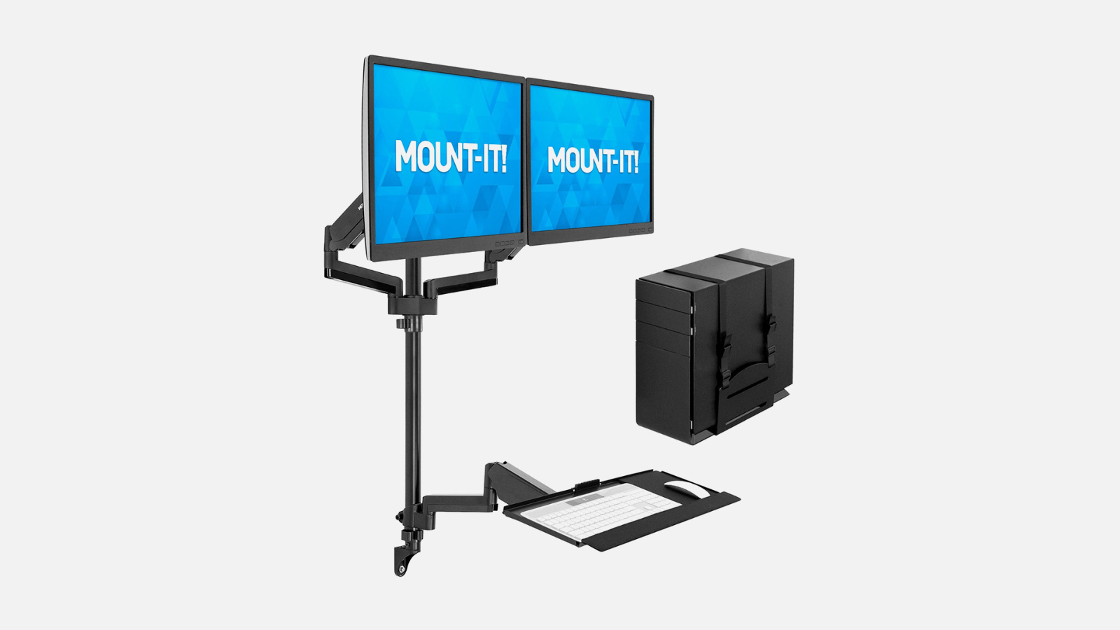 Mount-It! Dual Monitor Wall Mount Workstation