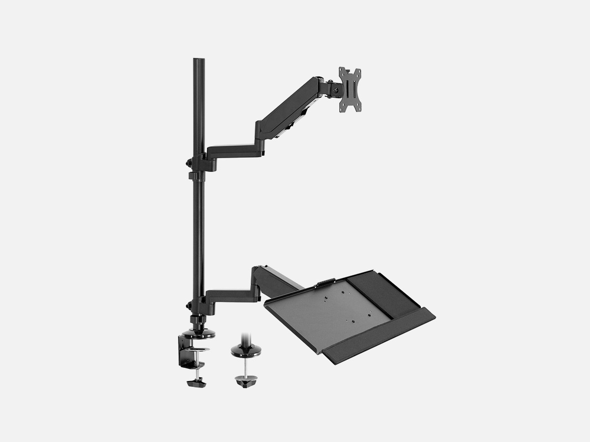 Mount-It! MI-7995 Single Monitor Sit-Stand Desk Mount with Keyboard Tray