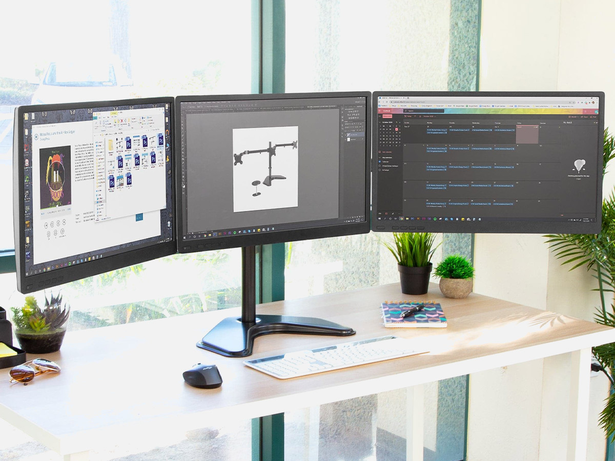Mount-It! MI-2789XL Triple Monitor Stand for 28" to 32" Screens