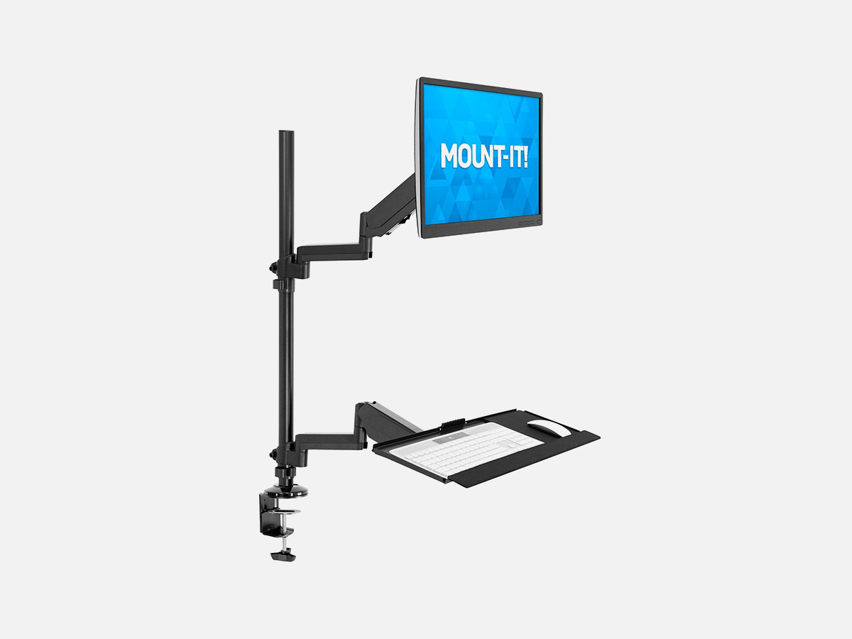 Mount-It! MI-1771B Single Monitor Mount With Gas Spring Arm