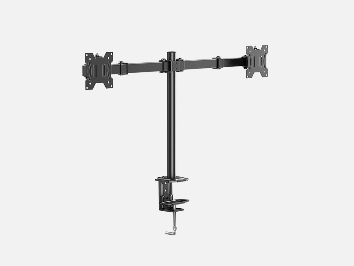 ErgoAV Articulating Motion Monitor Desk Mount: For 2 Monitors 13" to 27"