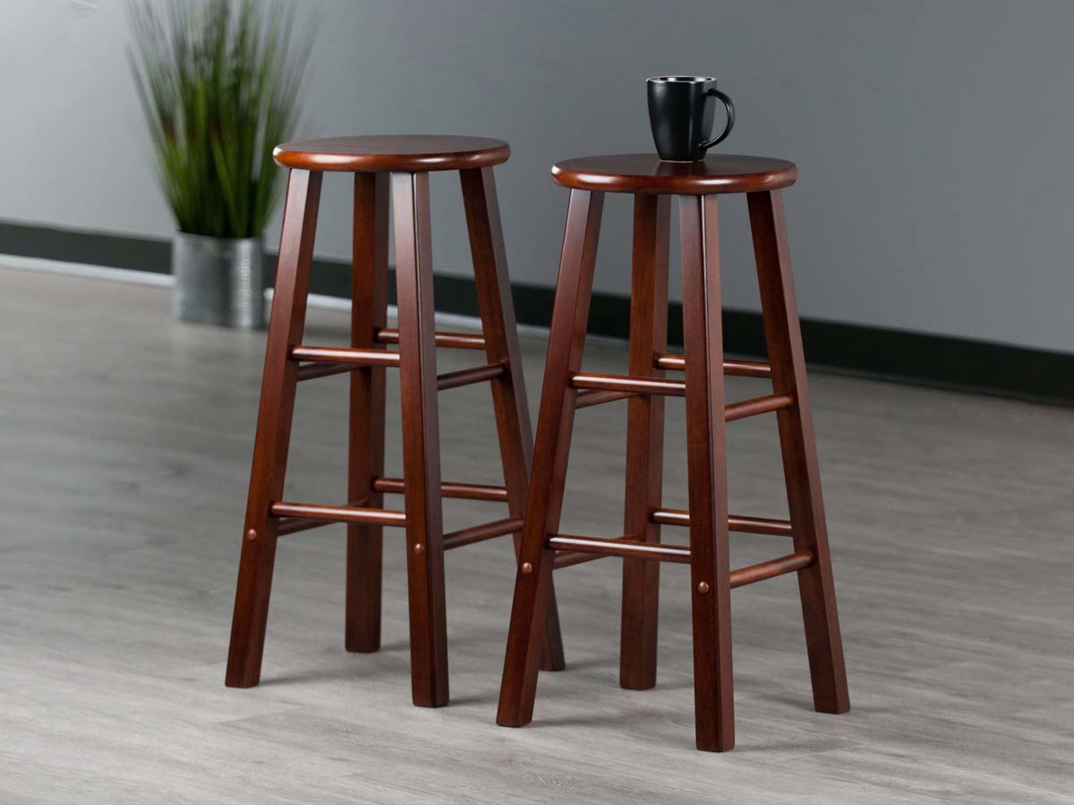 Skyline Decor Square Leg Bar Stool: 2-Pc Bar Stool Set