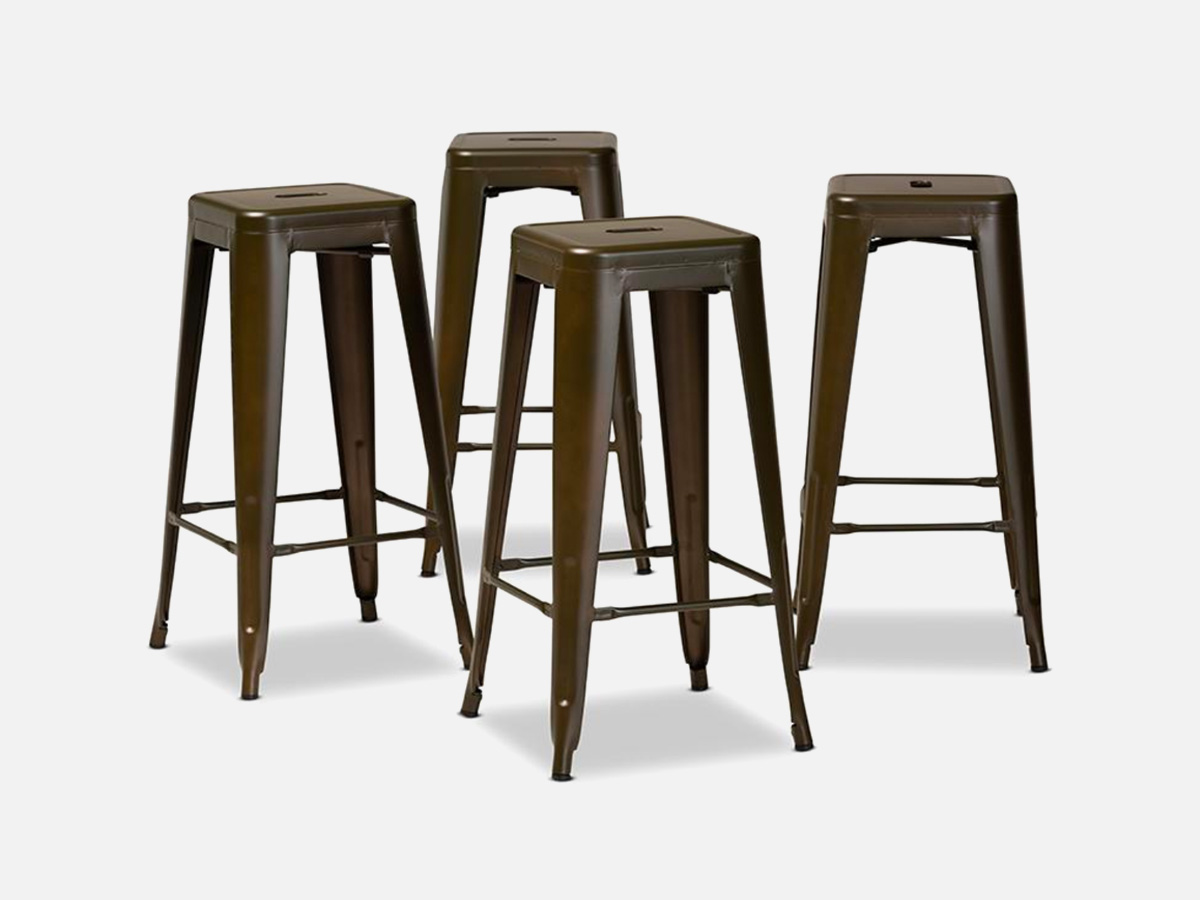 Skyline Decor Gunmetal Finished Bar Stool (set of 4)