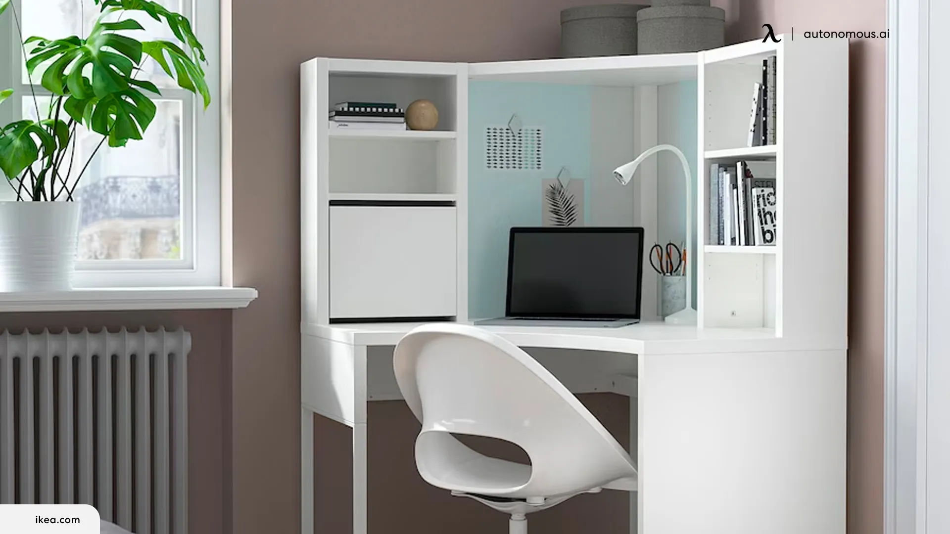 Small desk with store hutch for bedroom