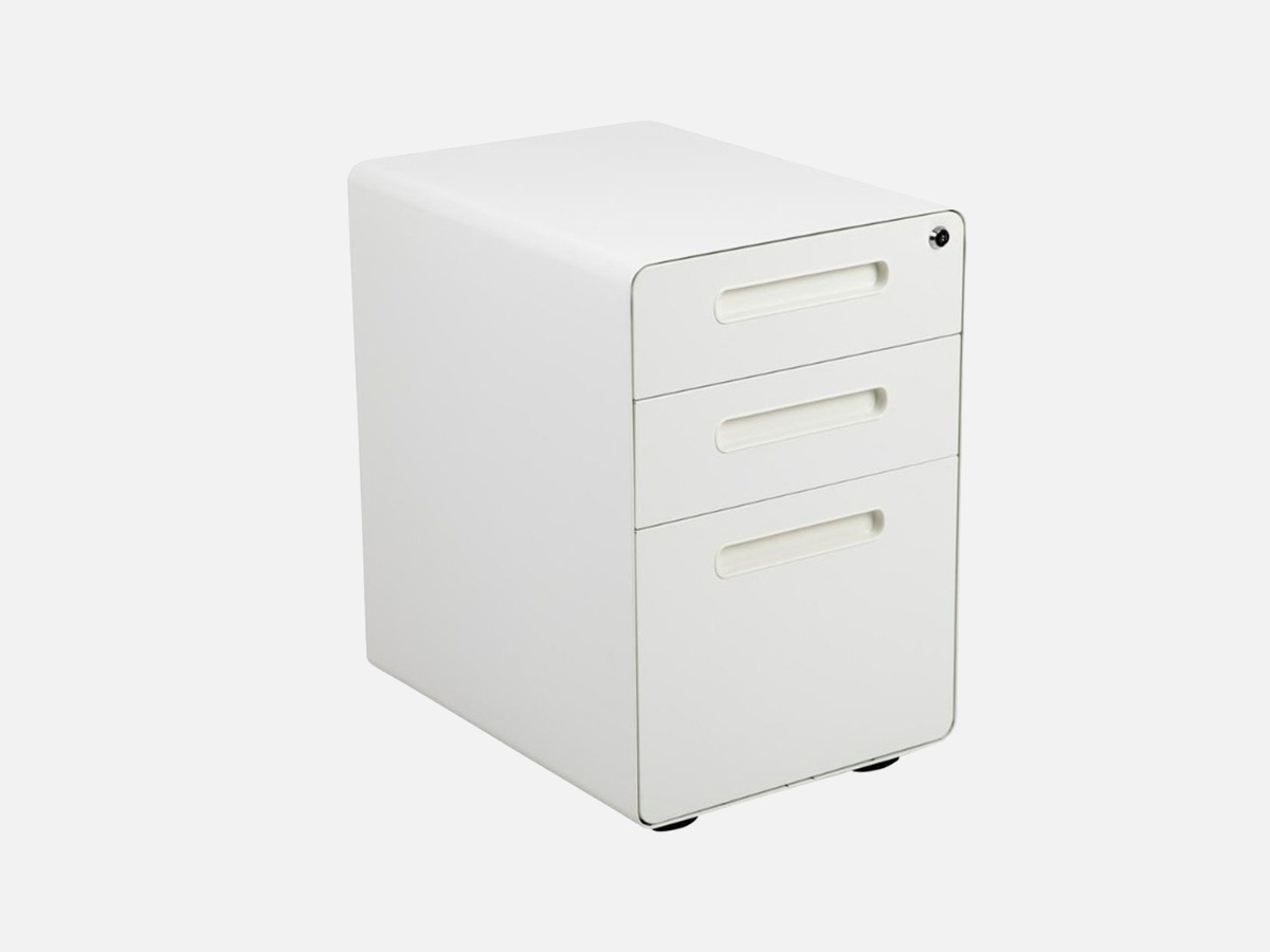 Skyline Decor 3-Drawer Mobile Filing Cabinet: Anti-Tilt Mechanism