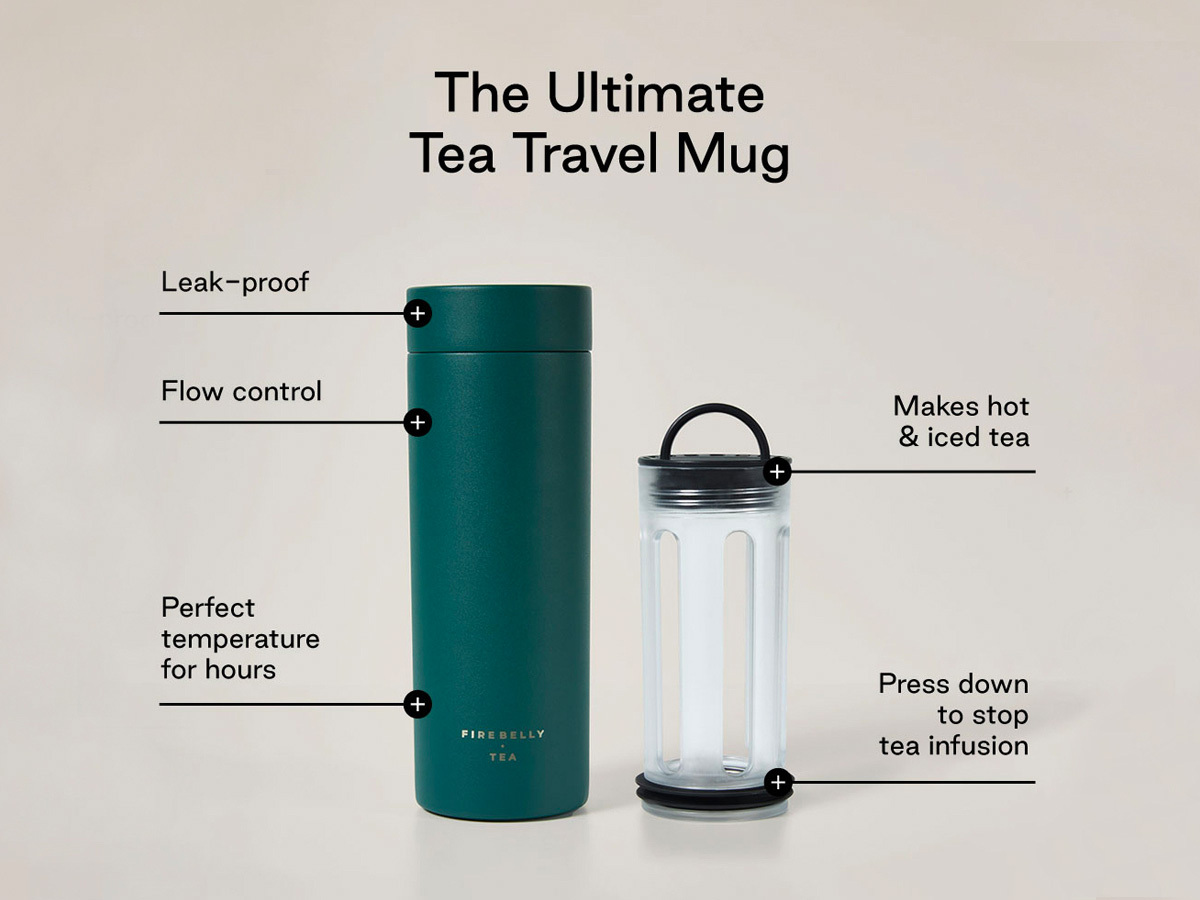 Firebelly Tea Stop Infusion Travel Mug - White