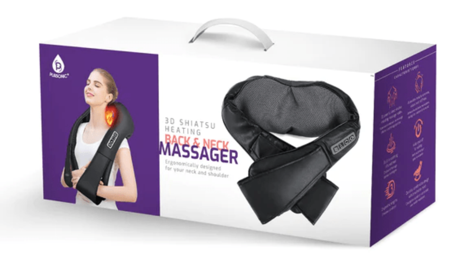 PURSONIC 3D Shiatsu Heating Back & Neck Massager