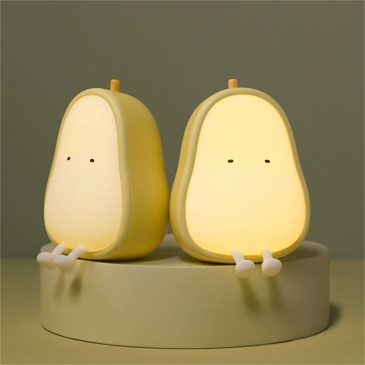 Pear Silicone Night Light with Adjustable Lighting