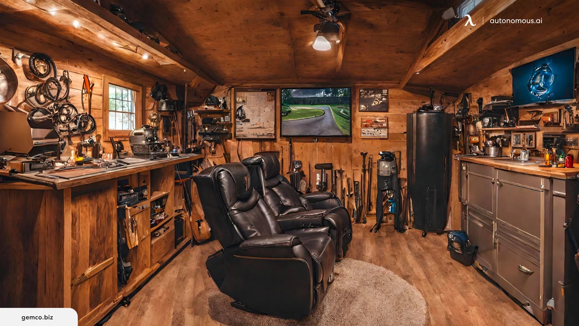 Man-Cave shed Décor - christmas shed