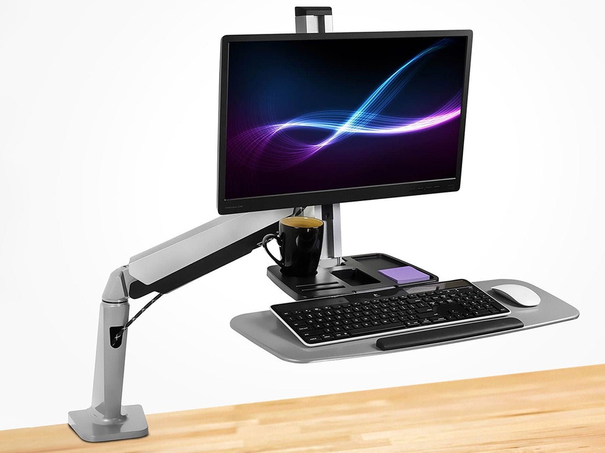 Mount-It! Single Monitor Adjustable Sit Stand Workstation