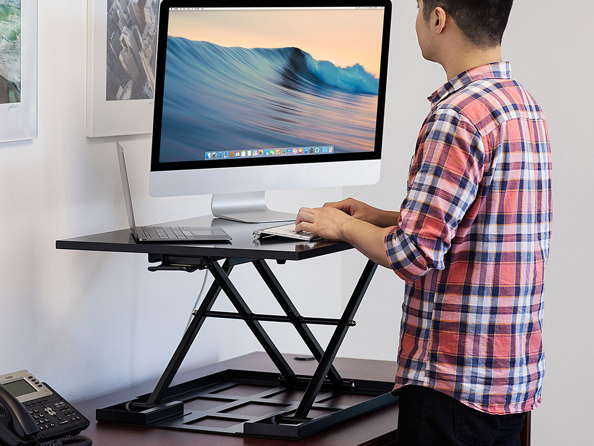Mount-It! Height Adjustable X-Lift Standing Desk Converter
