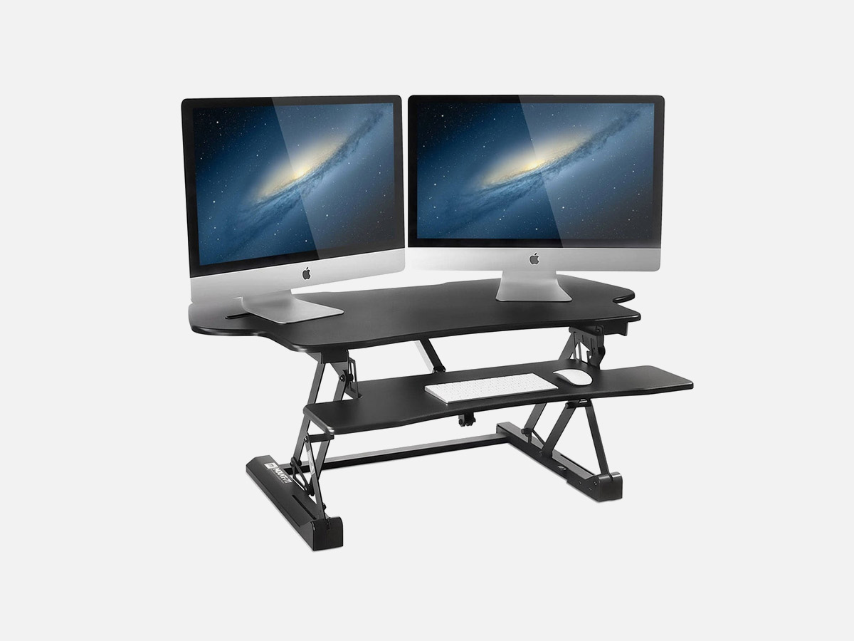 Mount-It! Electric Standing Desk Converter with Large Platform