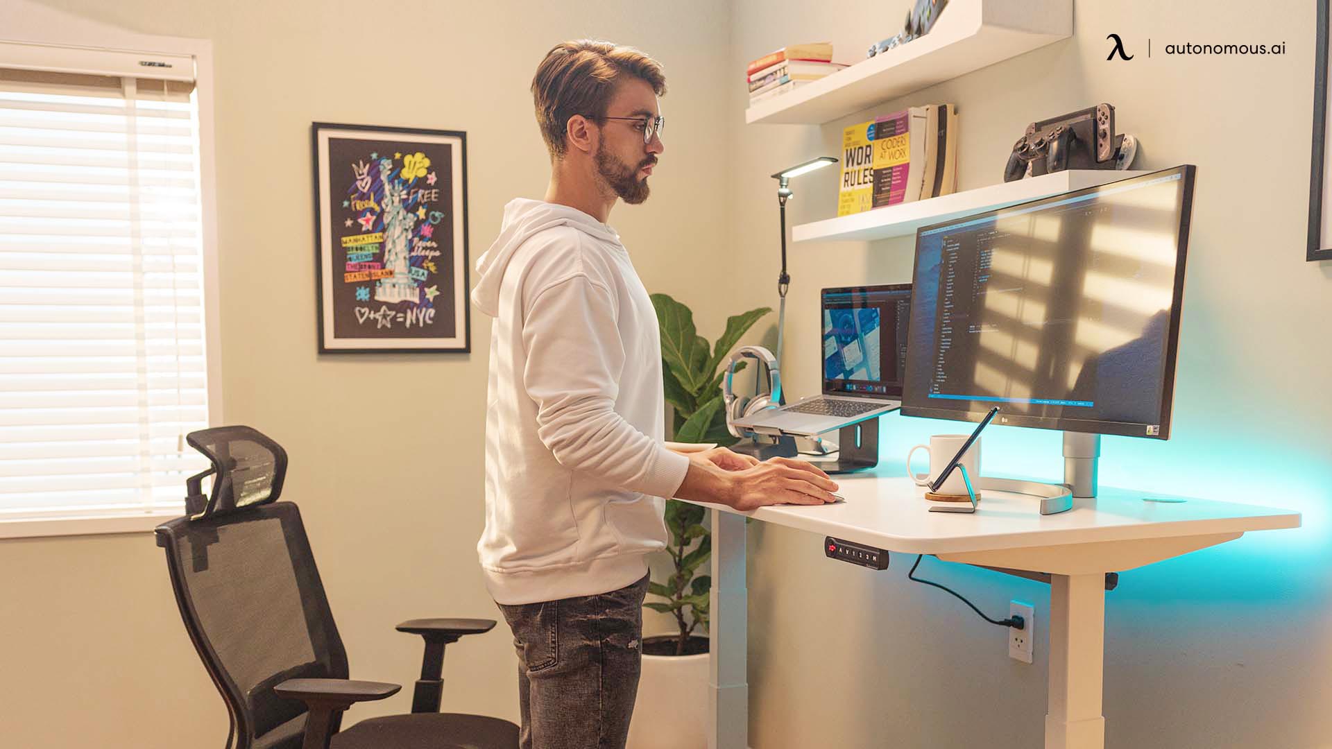 Small standing online desk for home