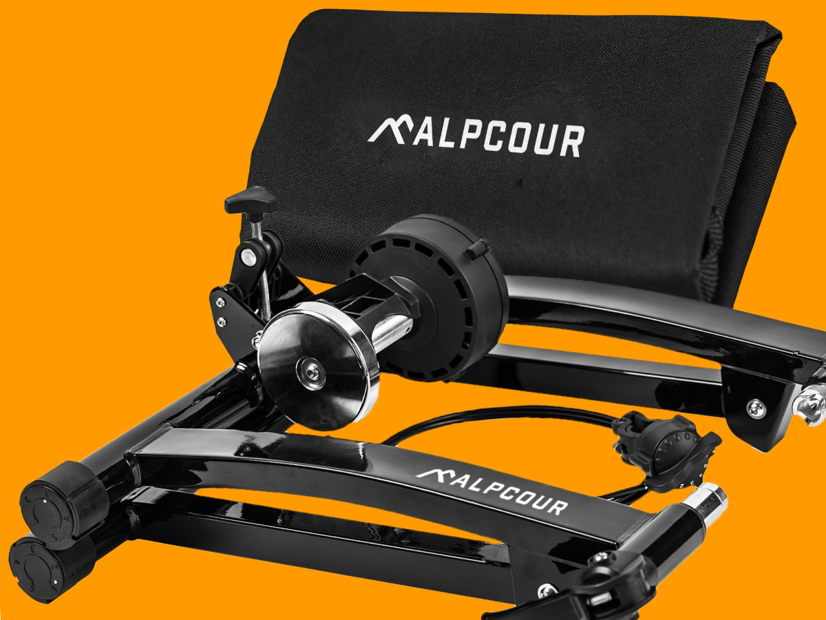 Alpcour Magnetic Bike Trainer Stand For Indoor Riding - With 36"x78