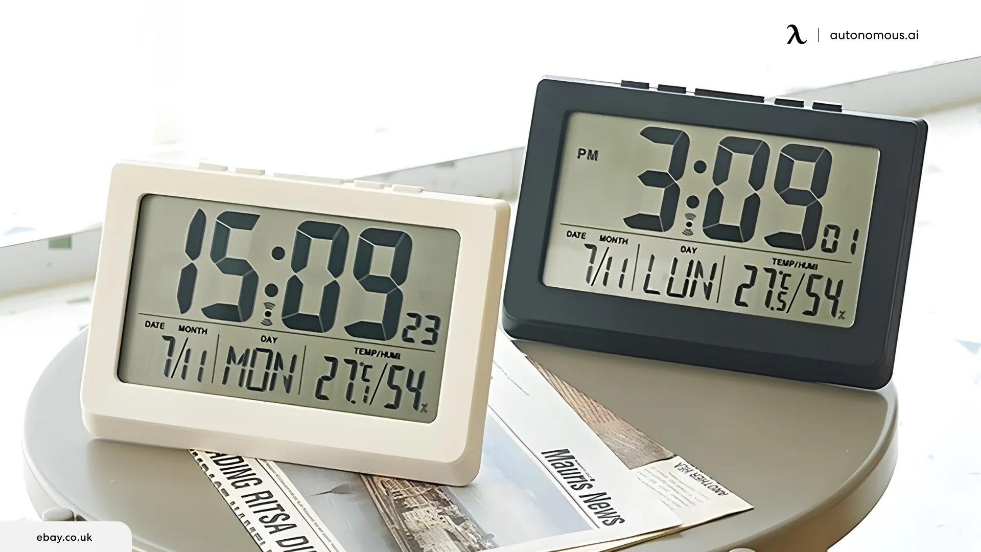 Desktop Clock with Temperature Display