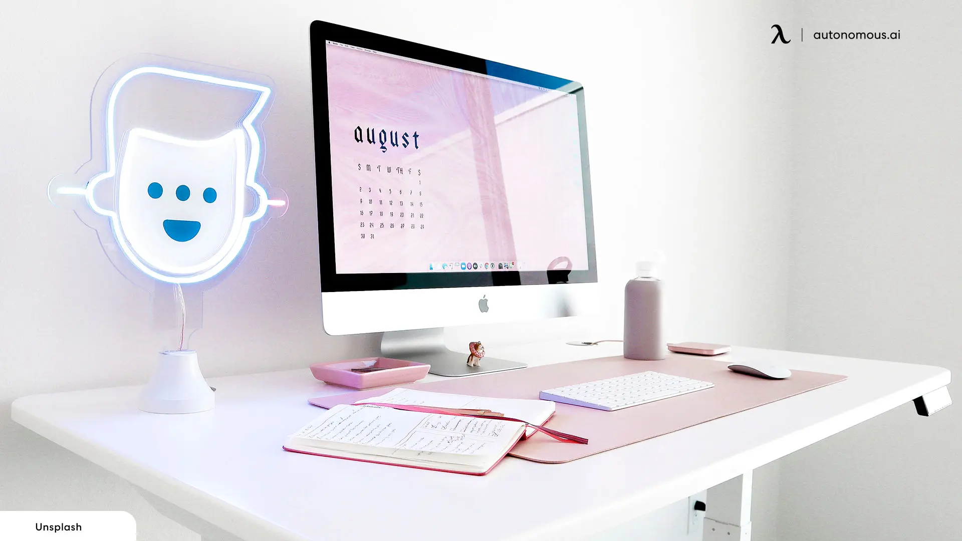 Simply Chic in Pink and White Desk Decor