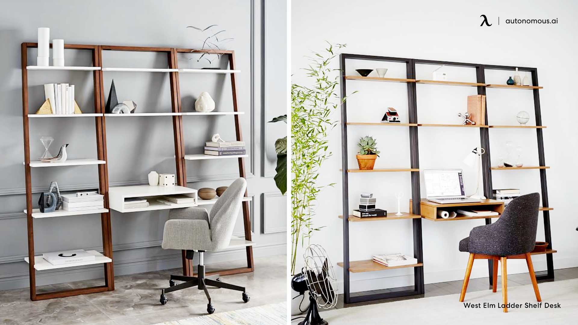  A leaning desk to add to your workspace to add some storage space 