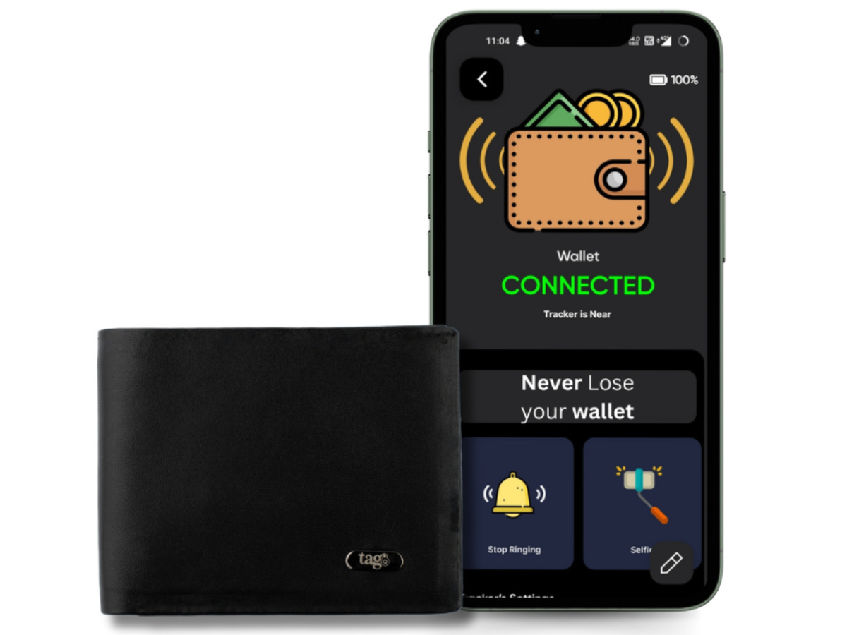 tag8 Dolphin Leather Minimalist RFID Blocking Wallet Tracker for Men