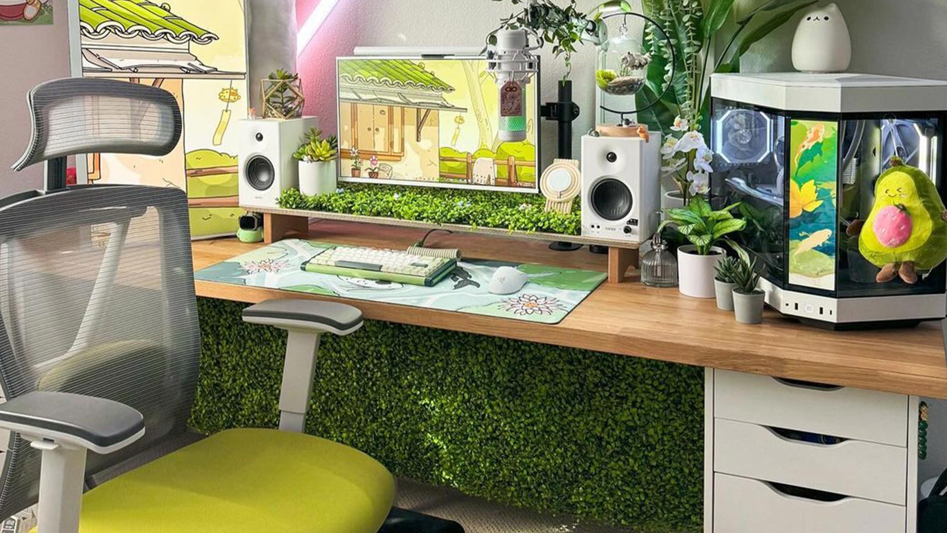 Green discount chair desk