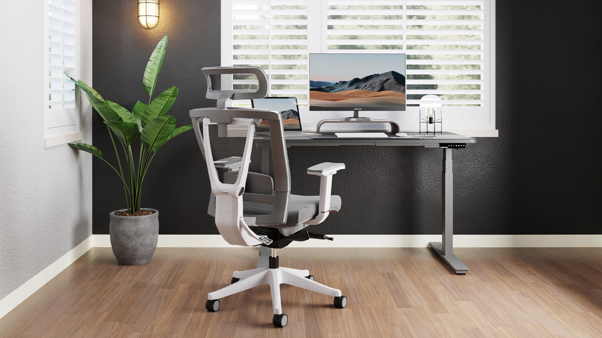 Chaise de bureau ergonomique LAMBO PRO, appui-tête, support