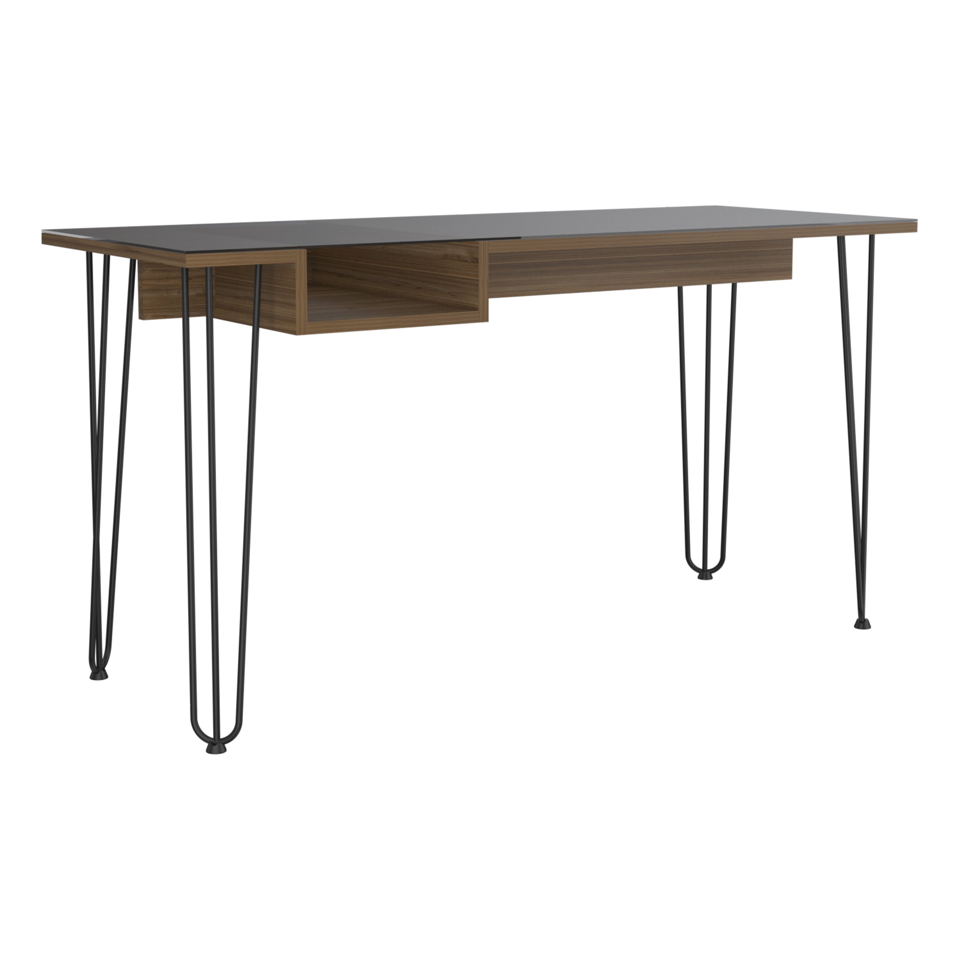 Arizona 140 Writing Desk, Hairpin Legs, One Shelf