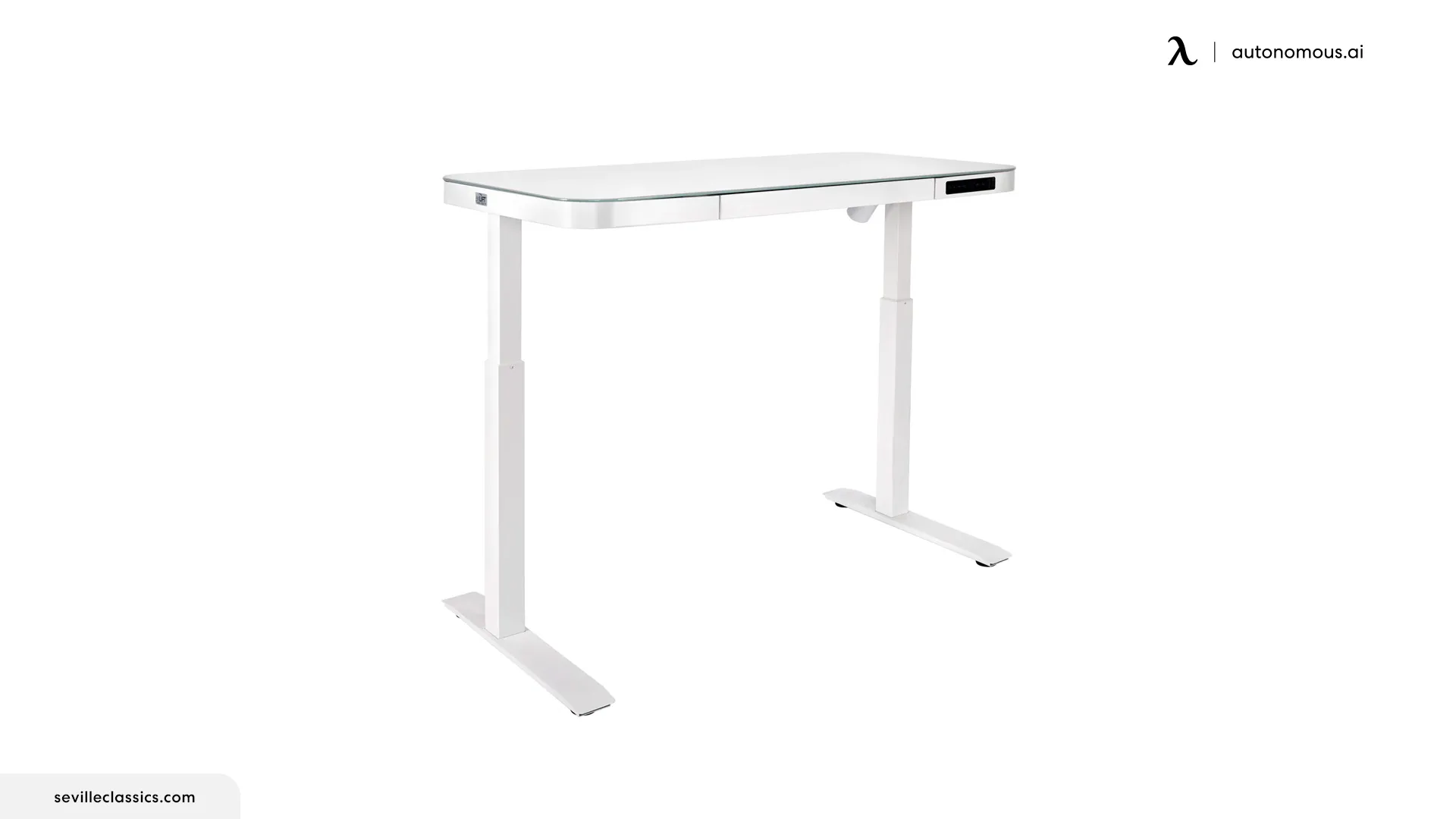 Seville Classics airLIFT® Tempered Glass Top Desks