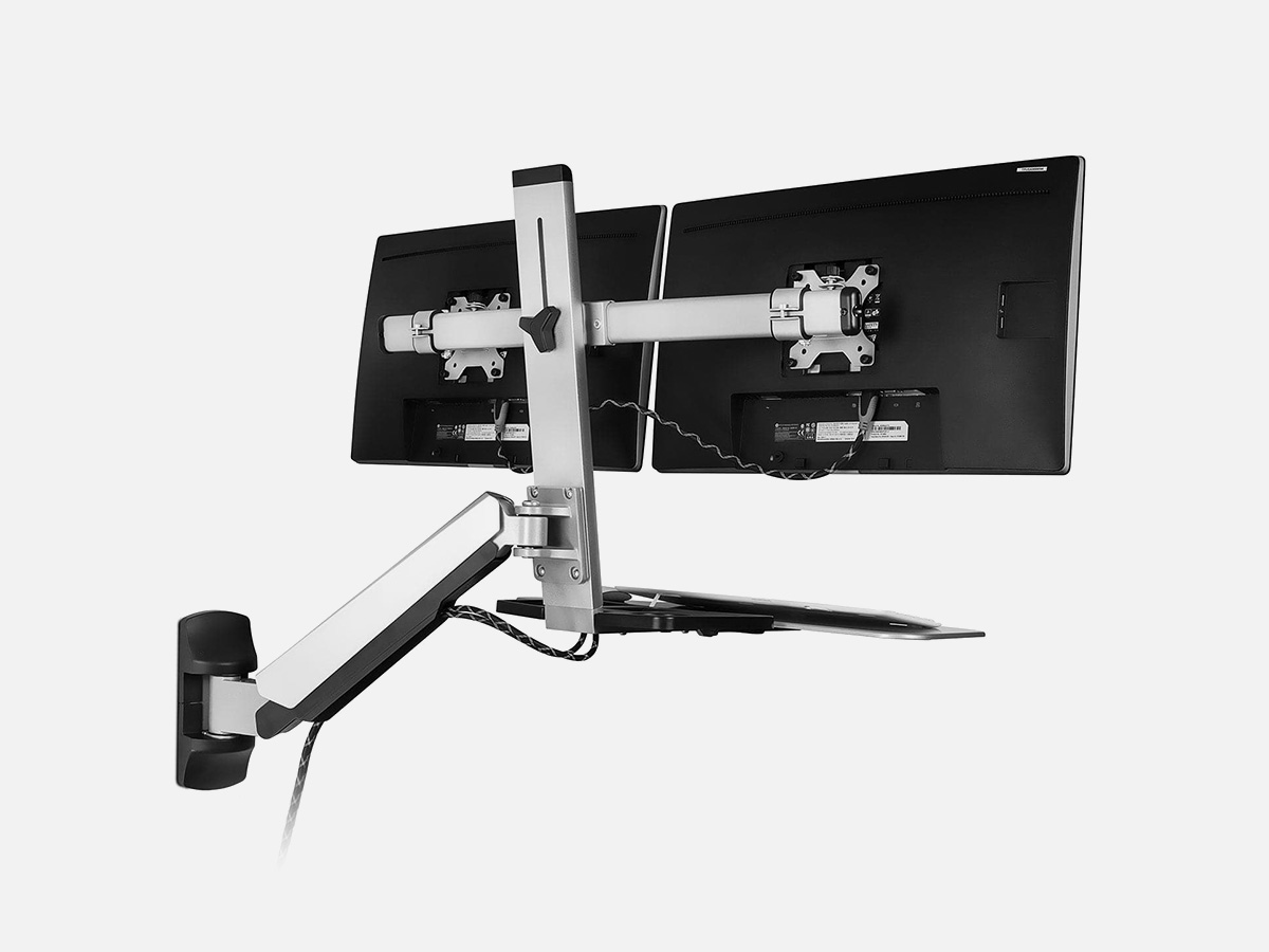 Mount-It! Wall Mounted Dual Monitor Workstation: 17"-27" Inch Screens