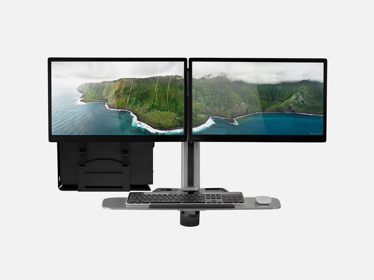 Mount-It! Wall Mounted Dual Monitor Workstation: 17"-27" Inch Screens